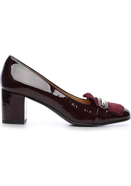 Kadın Hakiki Deri Bordo Mokasen & Loafer Ayakkabı