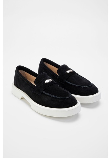 Siyah Kadın Süet Loafer 902 5054 Bn Ayk SK23/24