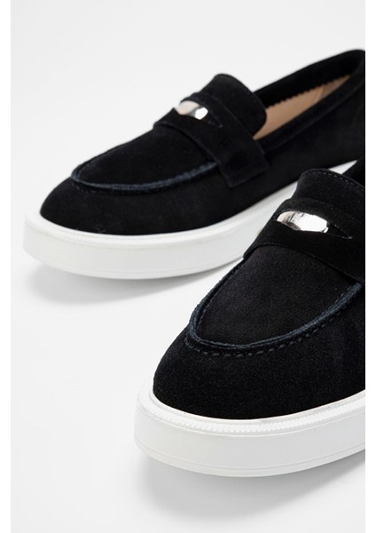 Siyah Kadın Süet Loafer 902 5054 Bn Ayk SK23/24
