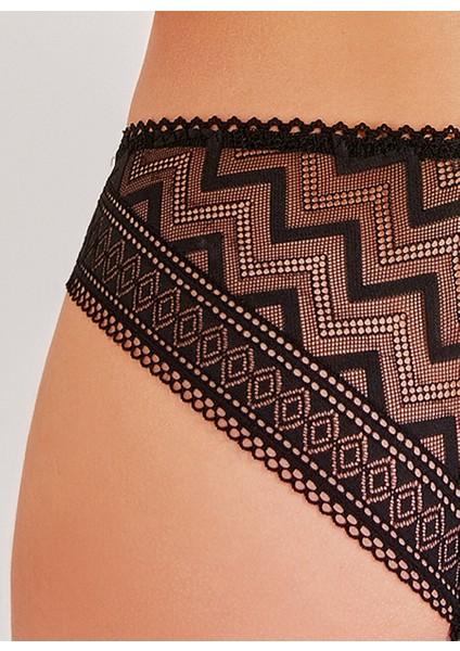 Zigzag Dantelli Normal Bikini Külot