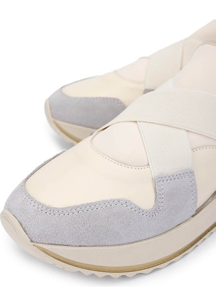 Bej-Gri Kadın Deri Sneaker 923 TCSR-072-1 Bn Ayk SK24-25