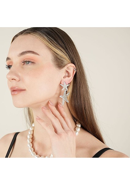 Royal White Crystal Sea Star Earrings modelleri