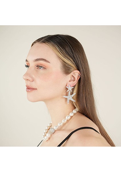 Royal White Crystal Sea Star Earrings fırsatları