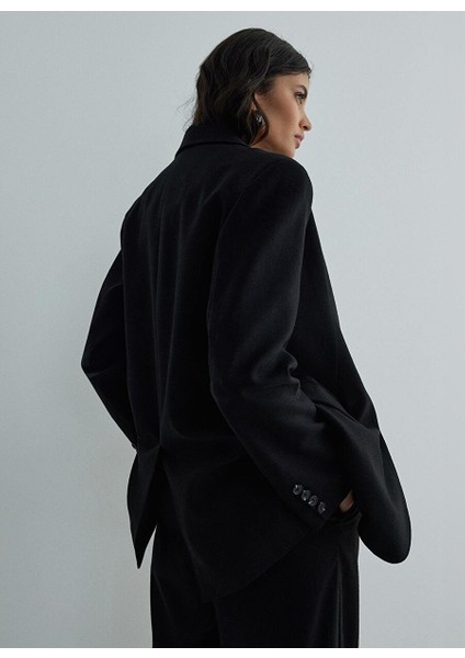 Siyah Gabriel Keten Blazer Ceket