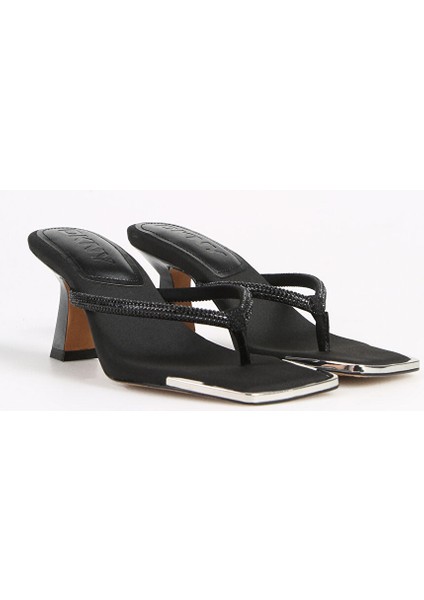 Siyah Kadın Topuklu Sandalet Joan - Mıd Thong Sandal fiyatları
