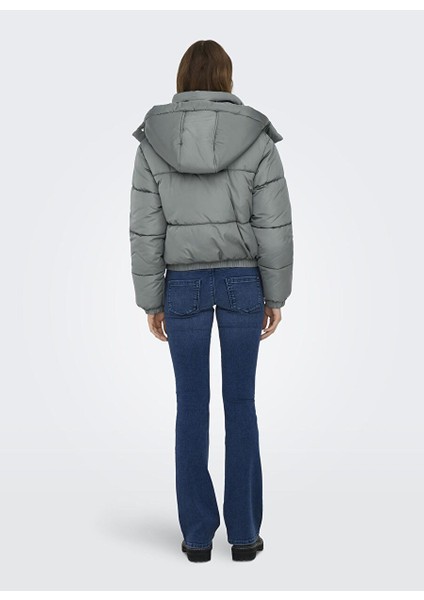 Açık Mavi Kadın Mont Onlevı Cargo Puffer Jacket Otw