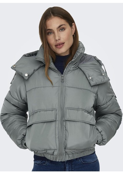 Açık Mavi Kadın Mont Onlevı Cargo Puffer Jacket Otw