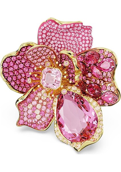 5650565 Swarovski Yüzük Florere:coctail Ring Flower Pink Gold-Tone Plated Size:55