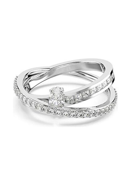 5691230 Swarovski Yüzük Hyperbola:rıng 2 Row Whıte/rhs 58