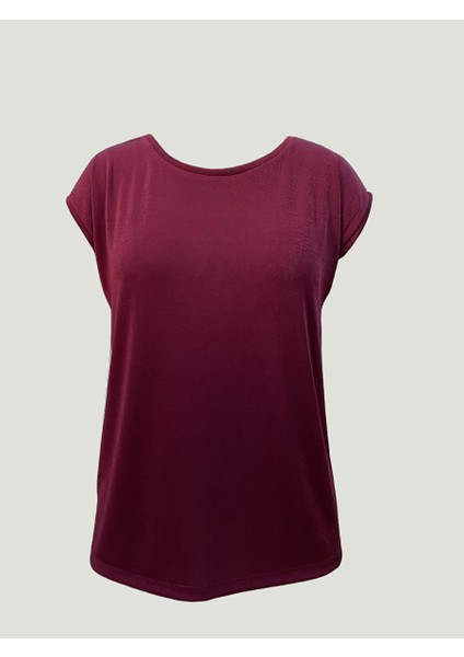 Kırmızı Bisiklet Yaka Pamuklu Kadın Kısa Kollu T-Shirt Betty indirimleri