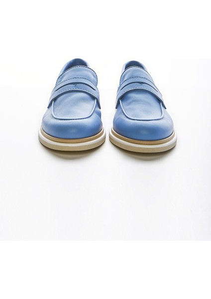 Açık Mavi Kadın Deri Loafer 957 39001 Bn Ayk Y23
