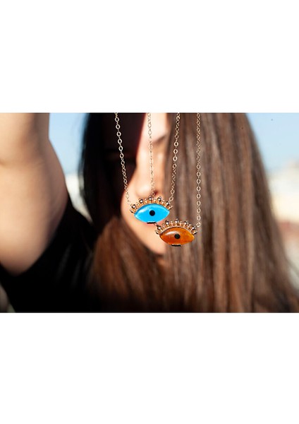 Eye See You Kirpikli Nazar Boncuğu Altın Göz Kolye fiyatları