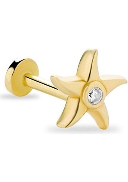 Deniz Yıldızı 14 Ayar Altın Tragus Piercing