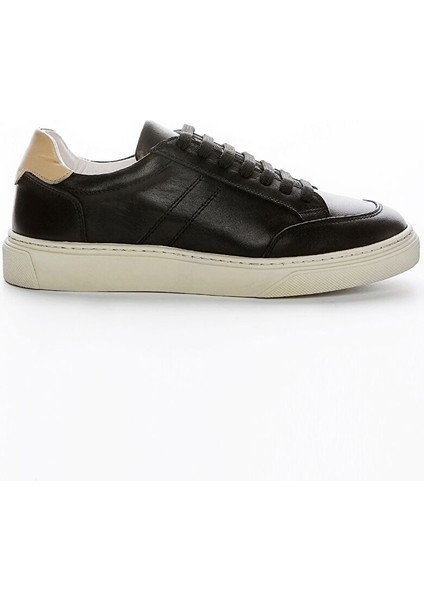 Siyah-Ten Kadın Deri Sneaker 957 39683 Bn Ayk Y23