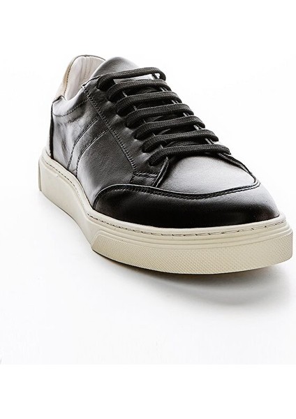 Siyah-Ten Kadın Deri Sneaker 957 39683 Bn Ayk Y23