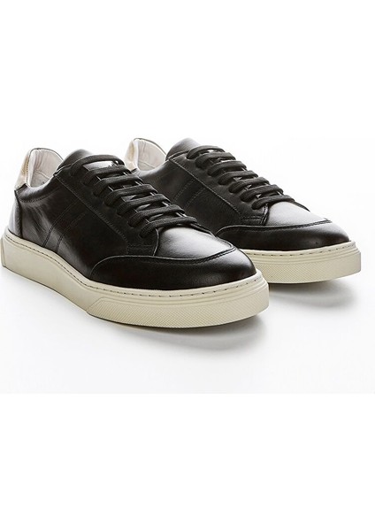 Siyah-Ten Kadın Deri Sneaker 957 39683 Bn Ayk Y23