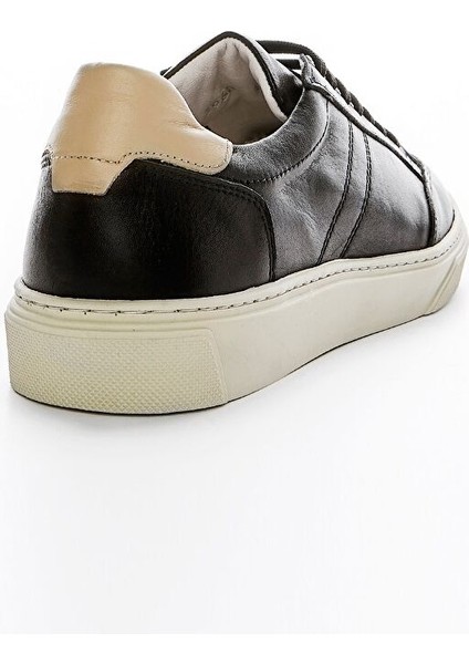 Siyah-Ten Kadın Deri Sneaker 957 39683 Bn Ayk Y23