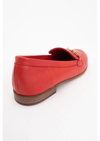 Trexıe Kırmızı Cilt Hakiki Deri Tokalı Kadın Loafer Ayakkabı fırsatları