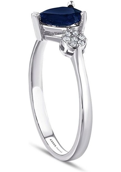 0.09 Karat Safir Taşlı Pırlanta Yüzük