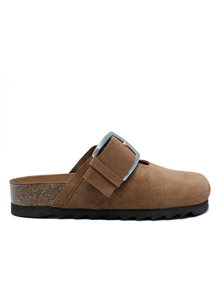 14444 Ch-Kifidis Soft Step Kadın Süet Deri Sabo Mantar Terlik 36-41