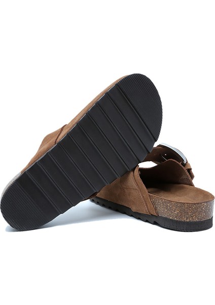 14444 Ch-Kifidis Soft Step Kadın Süet Deri Sabo Mantar Terlik 36-41