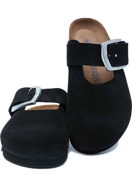 14444 Ch-Kifidis Soft Step Kadın Süet Deri Sabo Mantar Terlik 36-41