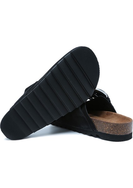 14444 Ch-Kifidis Soft Step Kadın Süet Deri Sabo Mantar Terlik 36-41