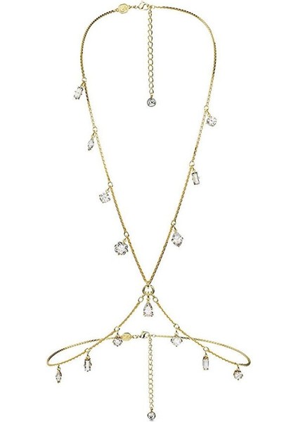 5670555 Swarovski Kolye Dextera Body Chain, Mixed Cuts, White, Gold-Tone Plated