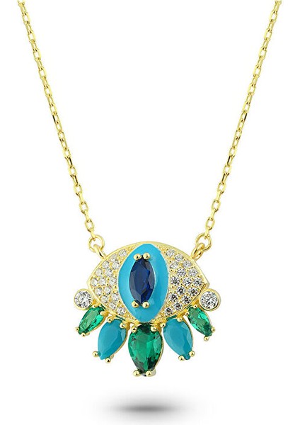 Enamel Blue Eye Kolye