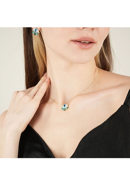 Enamel Blue Eye Kolye
