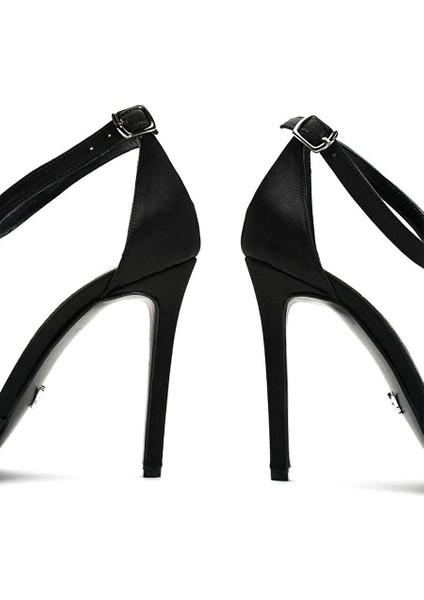 Violine Saten 10 cm Topuklu Ayakkabı