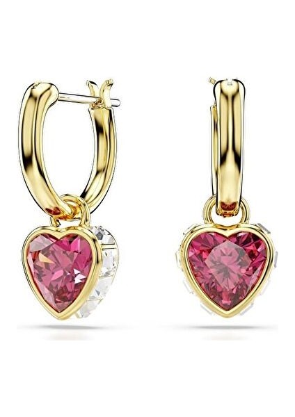 5684760 Swarovski Küpe Chroma:pe Mn Hoop Drop Heart Red/gos