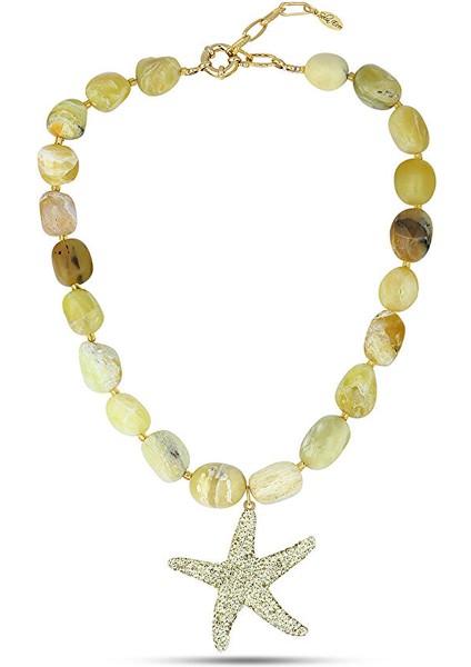 Royal Crystal Yellow Sea Star Kolye