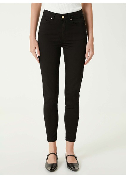 Siyah Kadın Skinny Fit Düz Pantolon 1093026 fiyatları