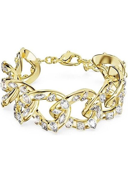 5666027 Swarovski Bilezik Dextera Bracelet, Statement, Mixed Cuts, White, Gold-Tone Plated