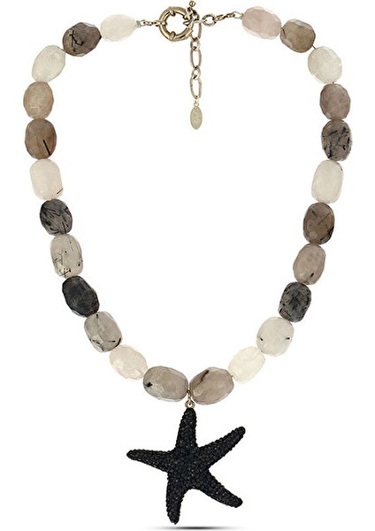 Royal Crystal Black Sea Star Kolye