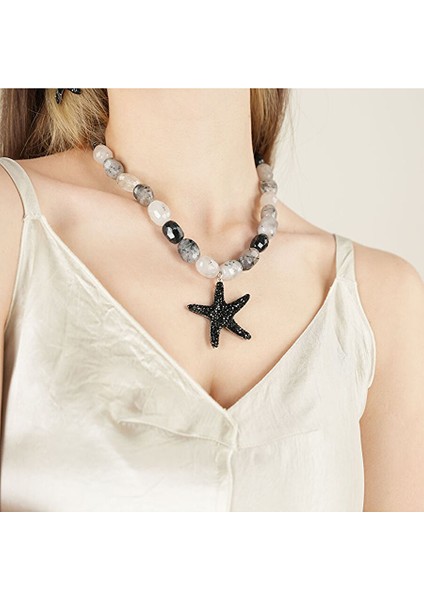 Royal Crystal Black Sea Star Kolye modelleri
