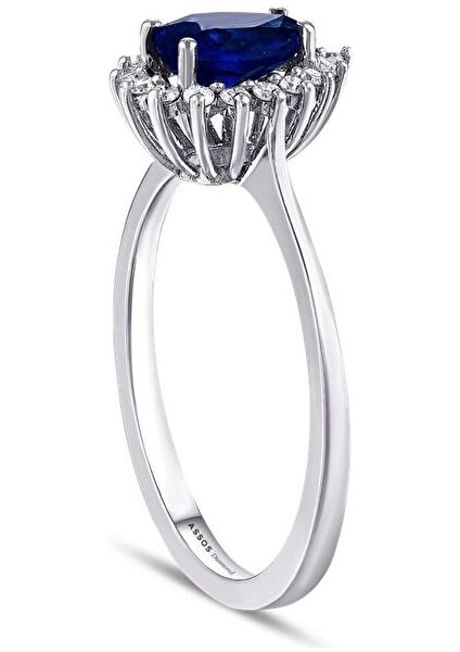 0.13 Karat Safir Taşlı Pırlanta Yüzük