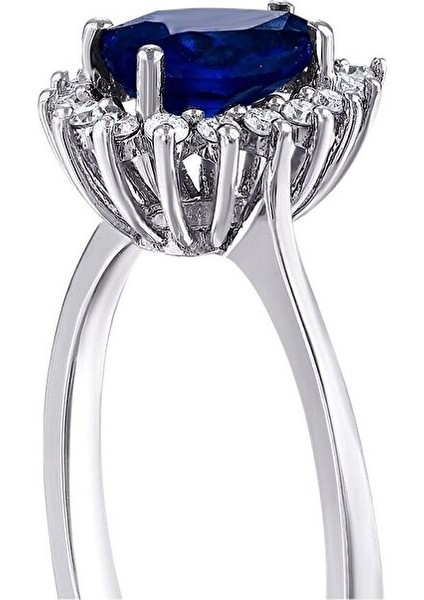0.13 Karat Safir Taşlı Pırlanta Yüzük