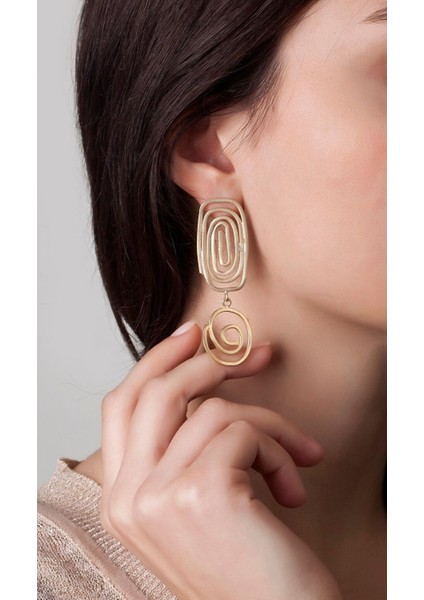 Altı Yuvarlak Spiral Küpe
