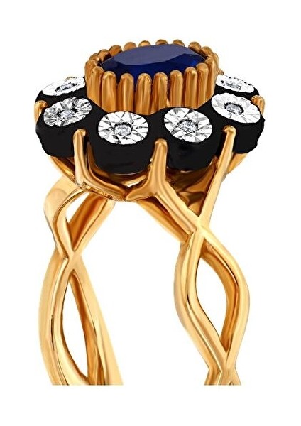 0.06 Karat Safir Renkli Elmas Yüzük