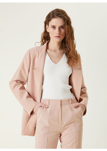 Ten Kadın Regular Fit Keten Ceket 1090850