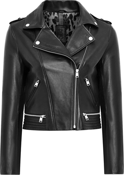 Eliza Kadın Siyah Biker Kısa Deri Ceket 25SGD5299VE