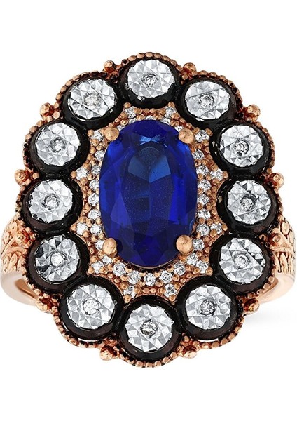 0.17 Karat Safir Taşlı Elmas Yüzük