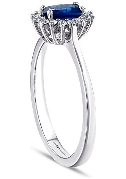 0.13 Karat Safir Taşlı Pırlanta Yüzük