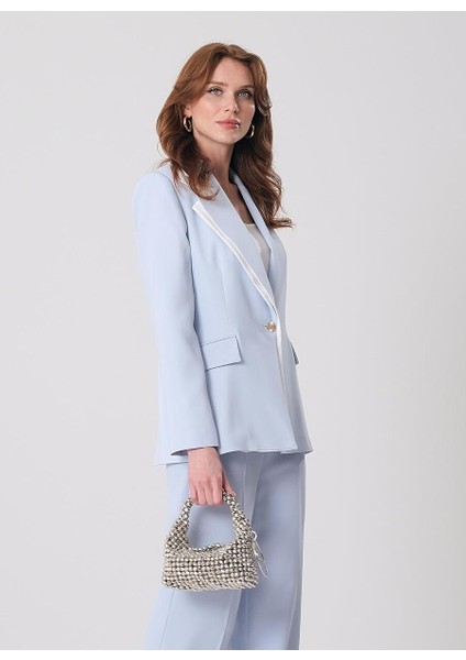 Renk Bloklu Gold Düğmeli Blazer Ceket-Astarlı modelleri