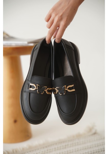 Selly Premium Kadın Siyah Loafer