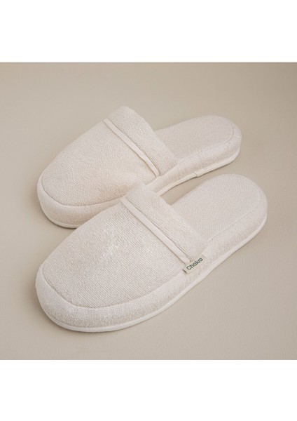 Solid Unisex Terlik Ekru