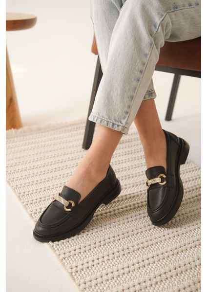 Lance Premium Kadın Siyah Loafer