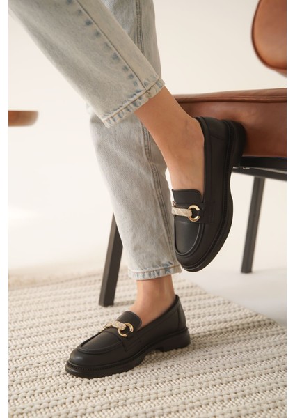 Lance Premium Kadın Siyah Loafer